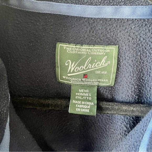 Woolrich Vest Men's 2XL Blue Fleece Full Zip Pockets Chest Flap Pocket - Picture 2 of 3